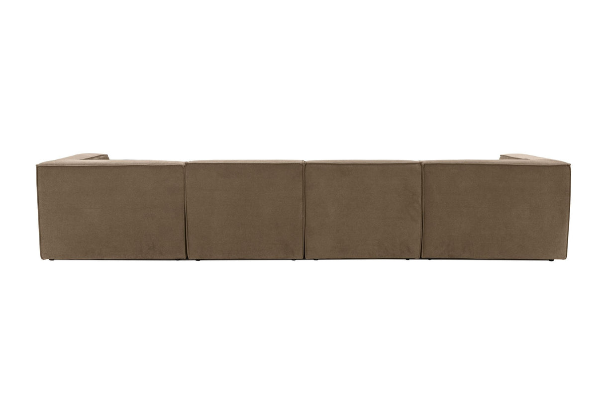 Modulares XXL-Ecksofa, taupefarbenes Leinen, 430 cm breit, Sora