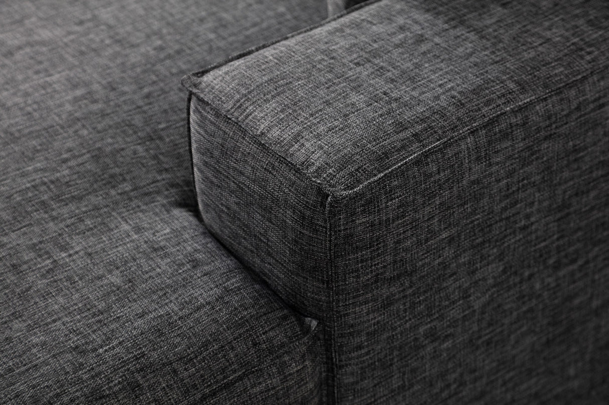 Banken - Slaapbank Antraciet stof - met opbergruimte - Rechts - 260 x 170 cm - Pirlo - Dimehouse
