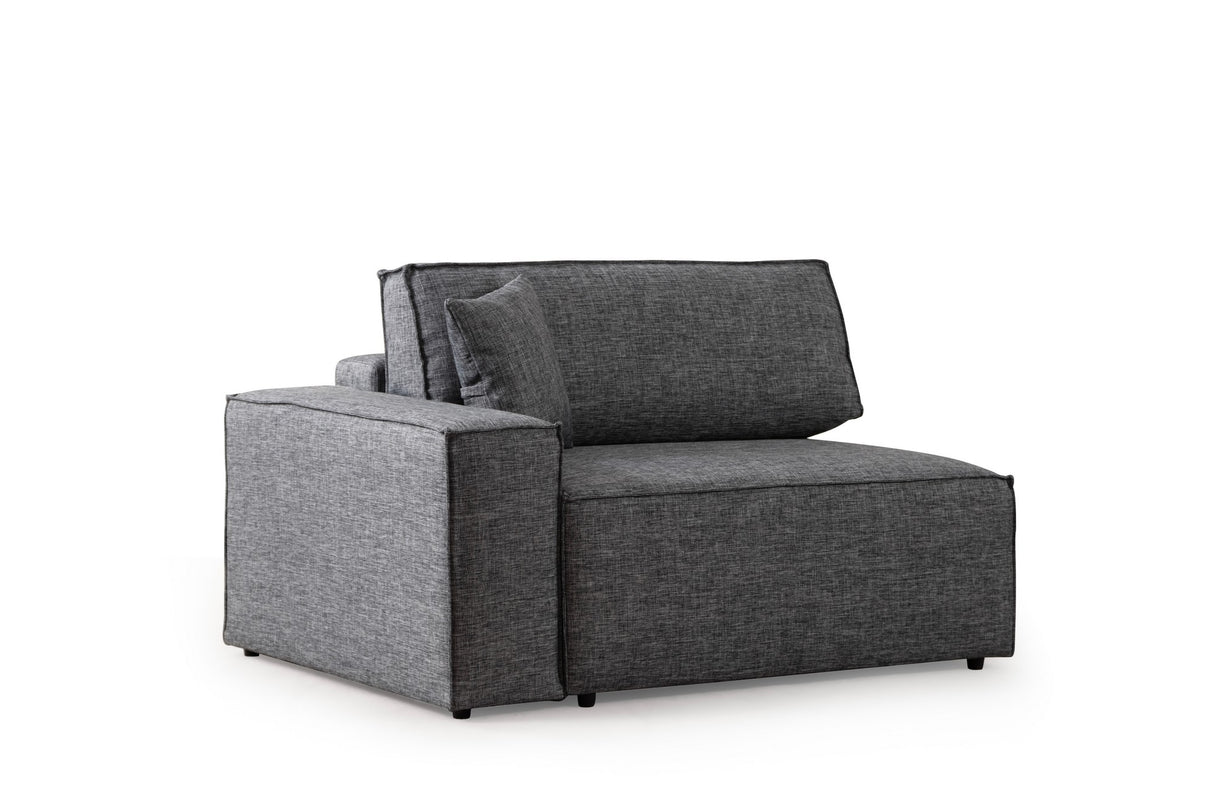 Banken - Slaapbank Antraciet stof - met opbergruimte - Rechts - 260 x 170 cm - Pirlo - Dimehouse