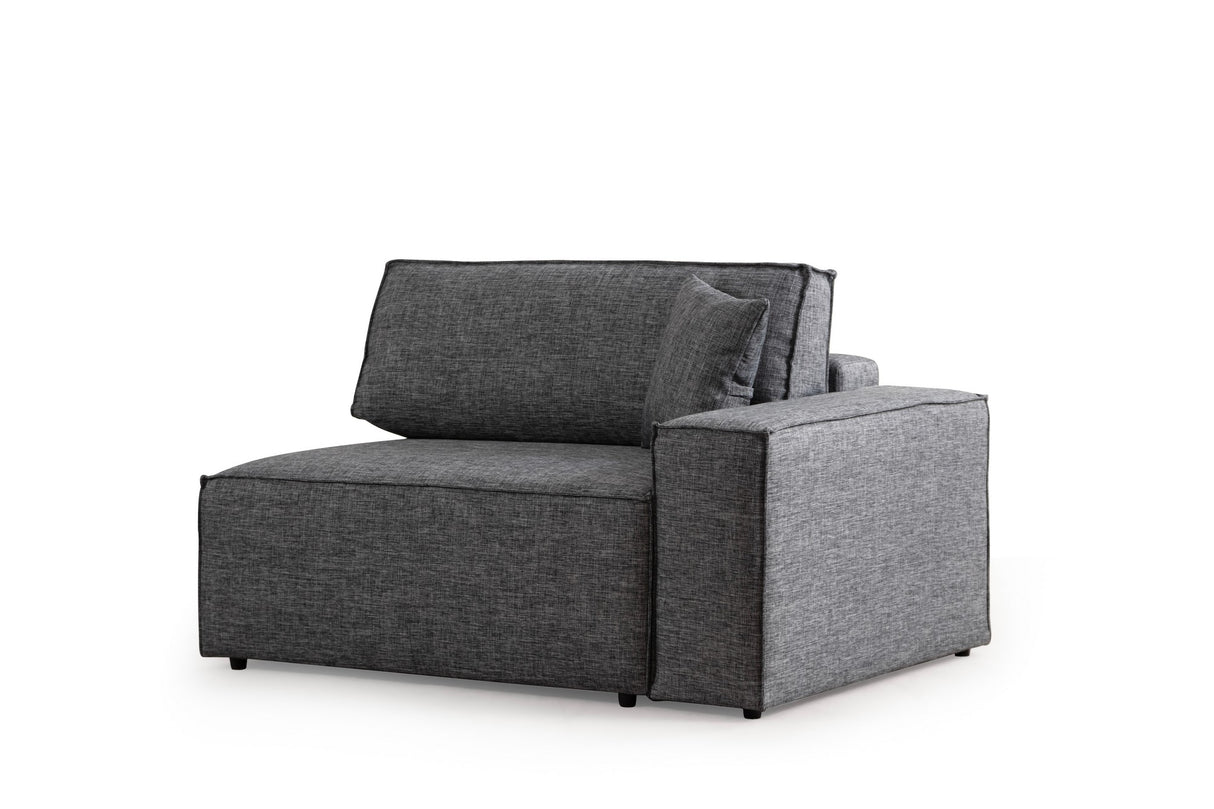 Schlafsofa aus anthrazitfarbenem Stoff - mit Stauraum - linksseitig - 260 x 170 cm - Pirlo