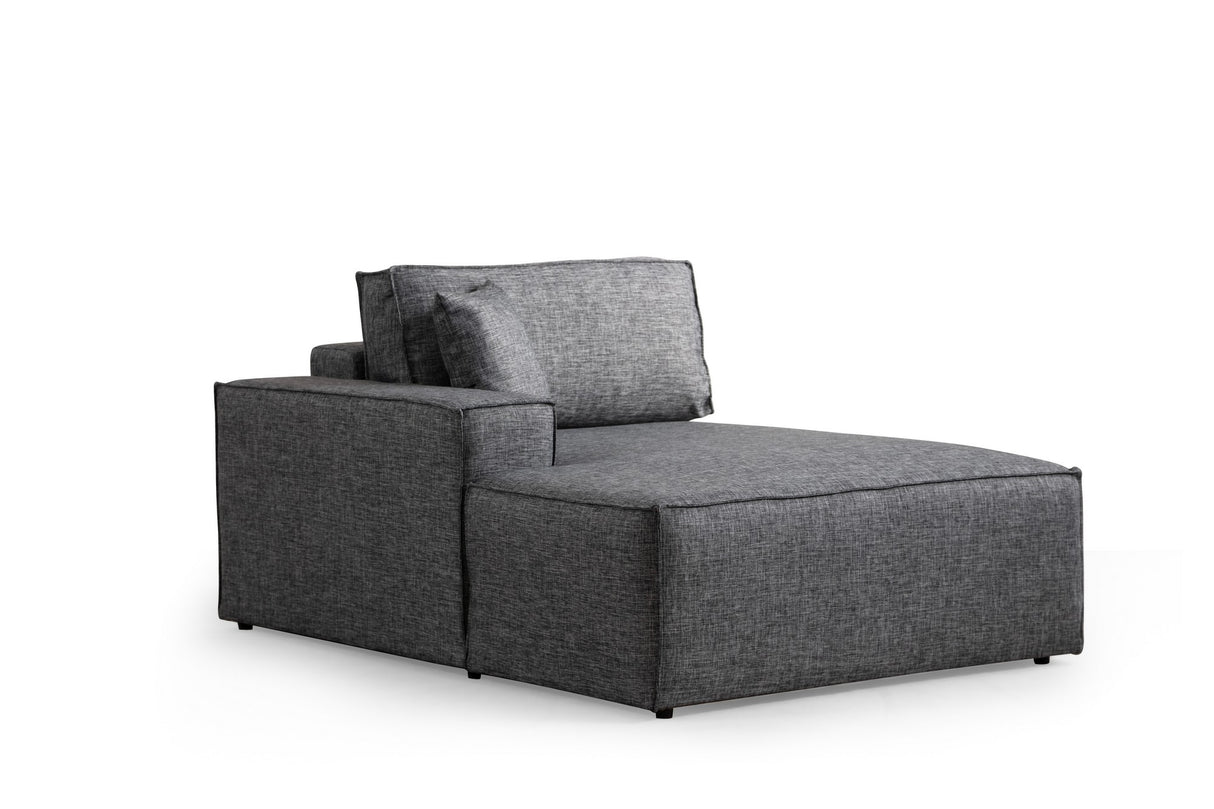 Schlafsofa aus anthrazitfarbenem Stoff - mit Stauraum - linksseitig - 260 x 170 cm - Pirlo