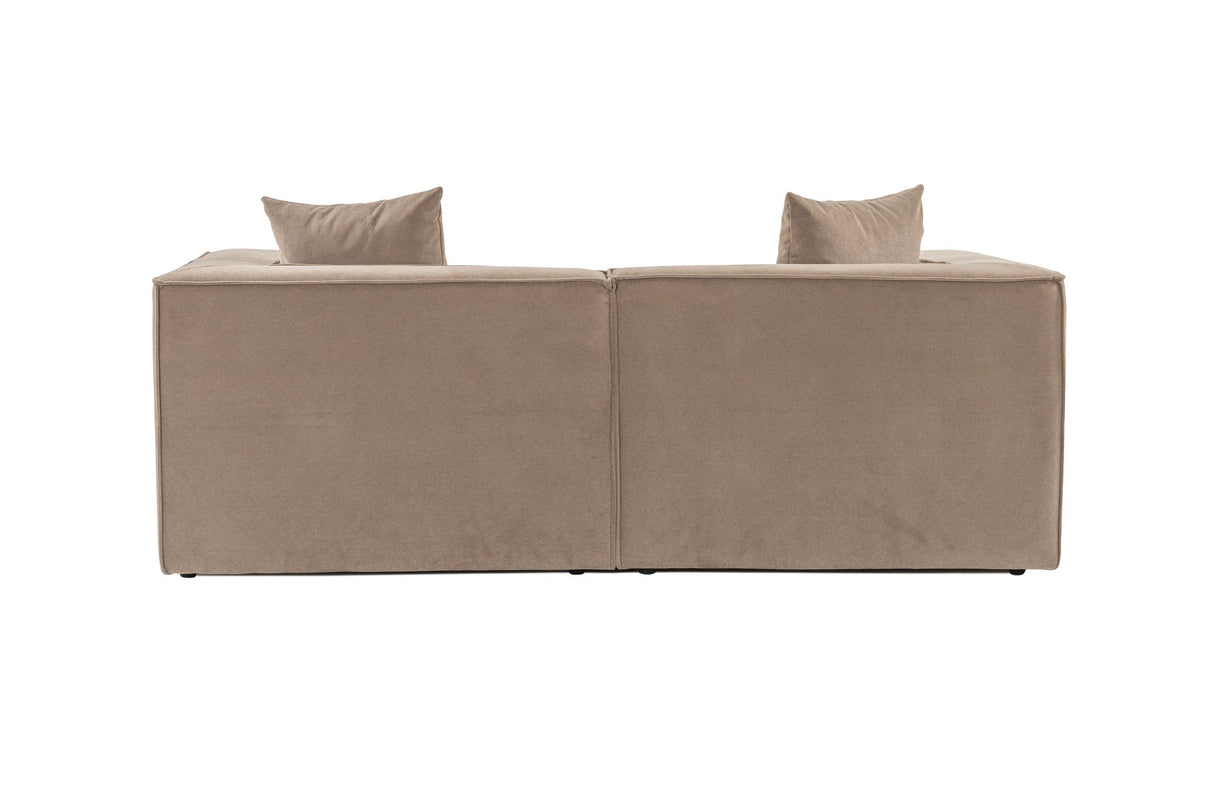 Modulares XXL 2-Sitzer-Sofa Sora 220 cm breit in Cappuccino-Leinen