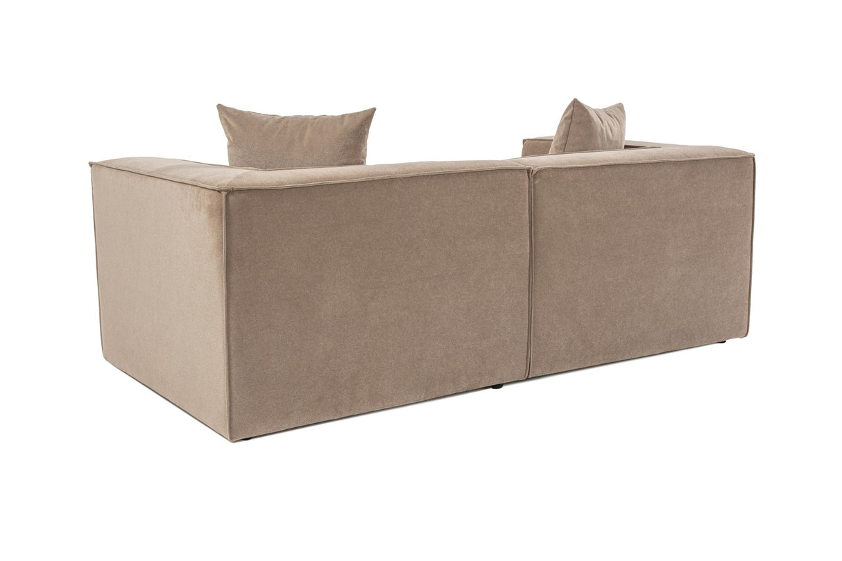 Modulares XXL 2-Sitzer-Sofa Sora 220 cm breit in Cappuccino-Leinen