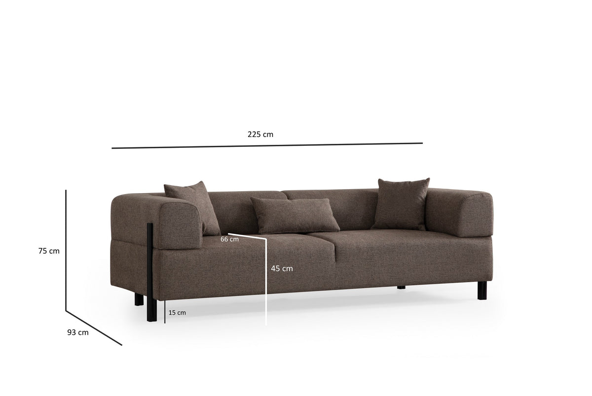 Sofas - 3-Sitzer-Sofa Gio Brown - Dimehouse