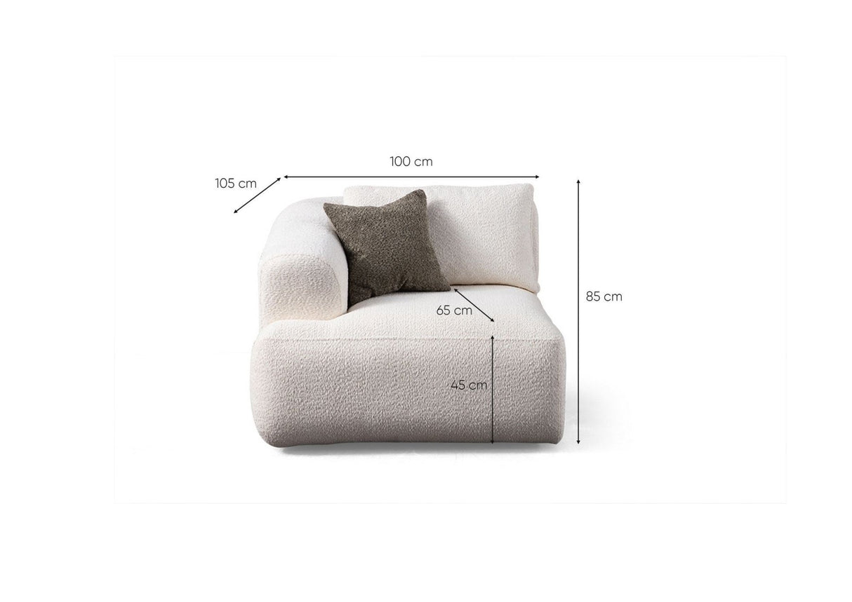 Sofia 3-Sitzer-Sofa weiß 290 cm 100 % Polyester