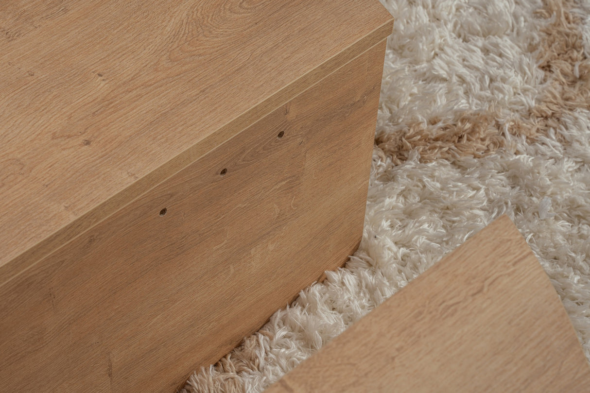 Runder Couchtisch Natur 85 cm Melamin Orin