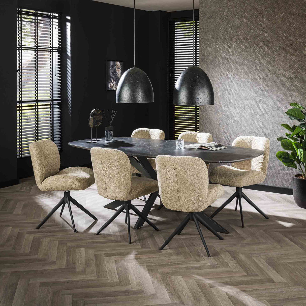 Esstisch Mysha Danish Oval Melamin 215x105 cm