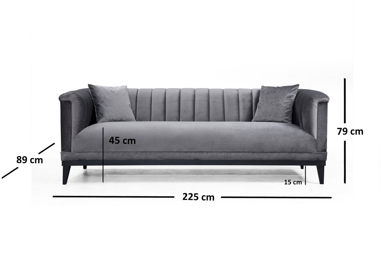 Banken - 3 - zits Bank Trendy Donker Grijs - Dimehouse