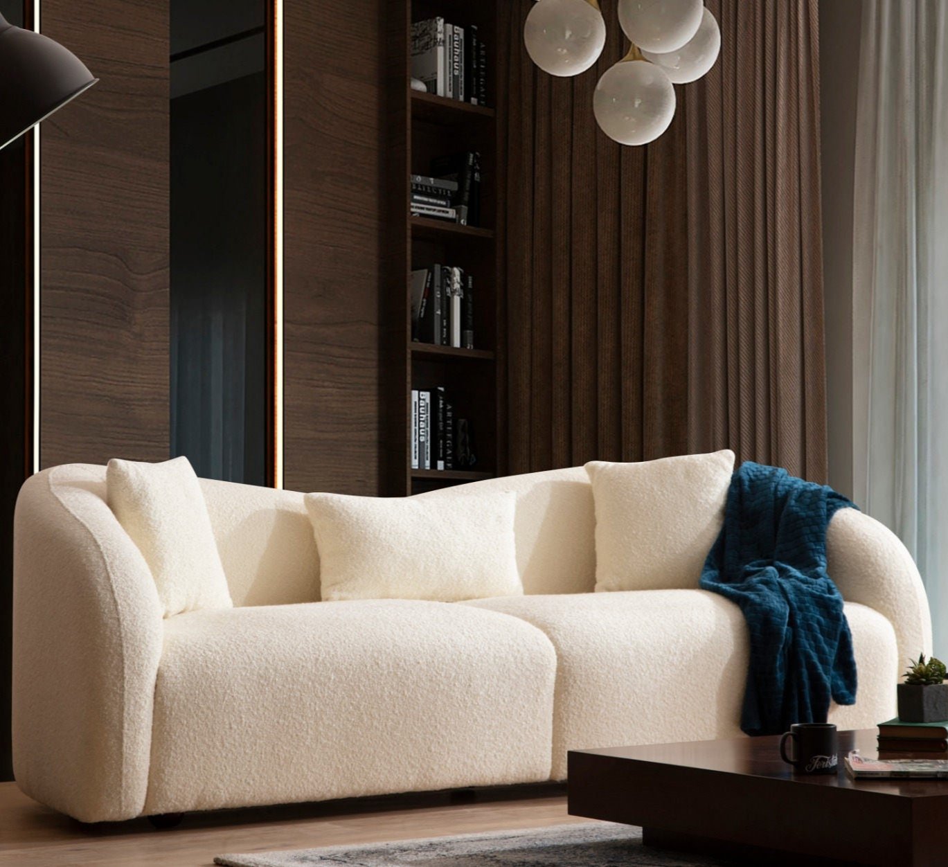 Velvet sofa cream discount