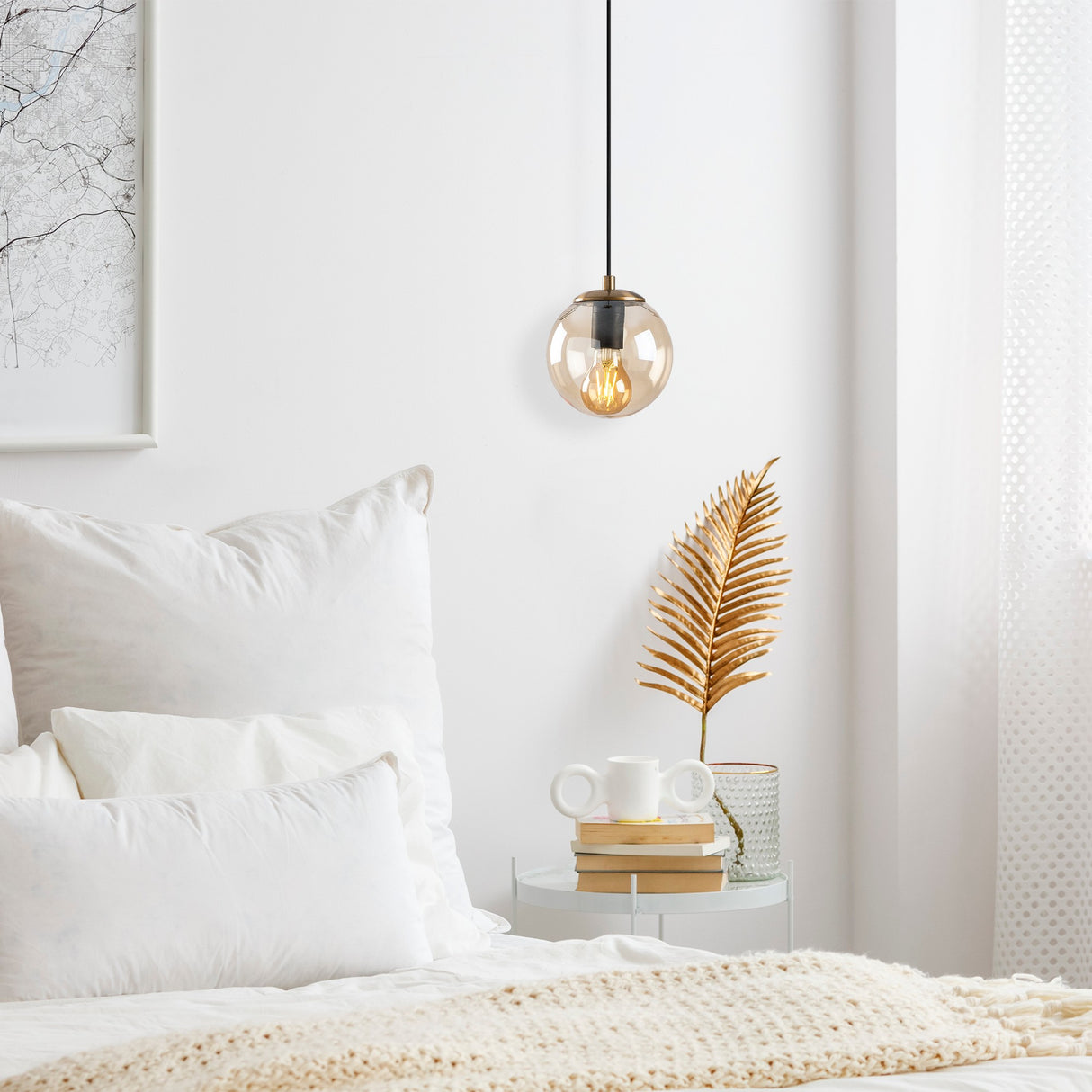 Hängelampe Gelb Glas Komet