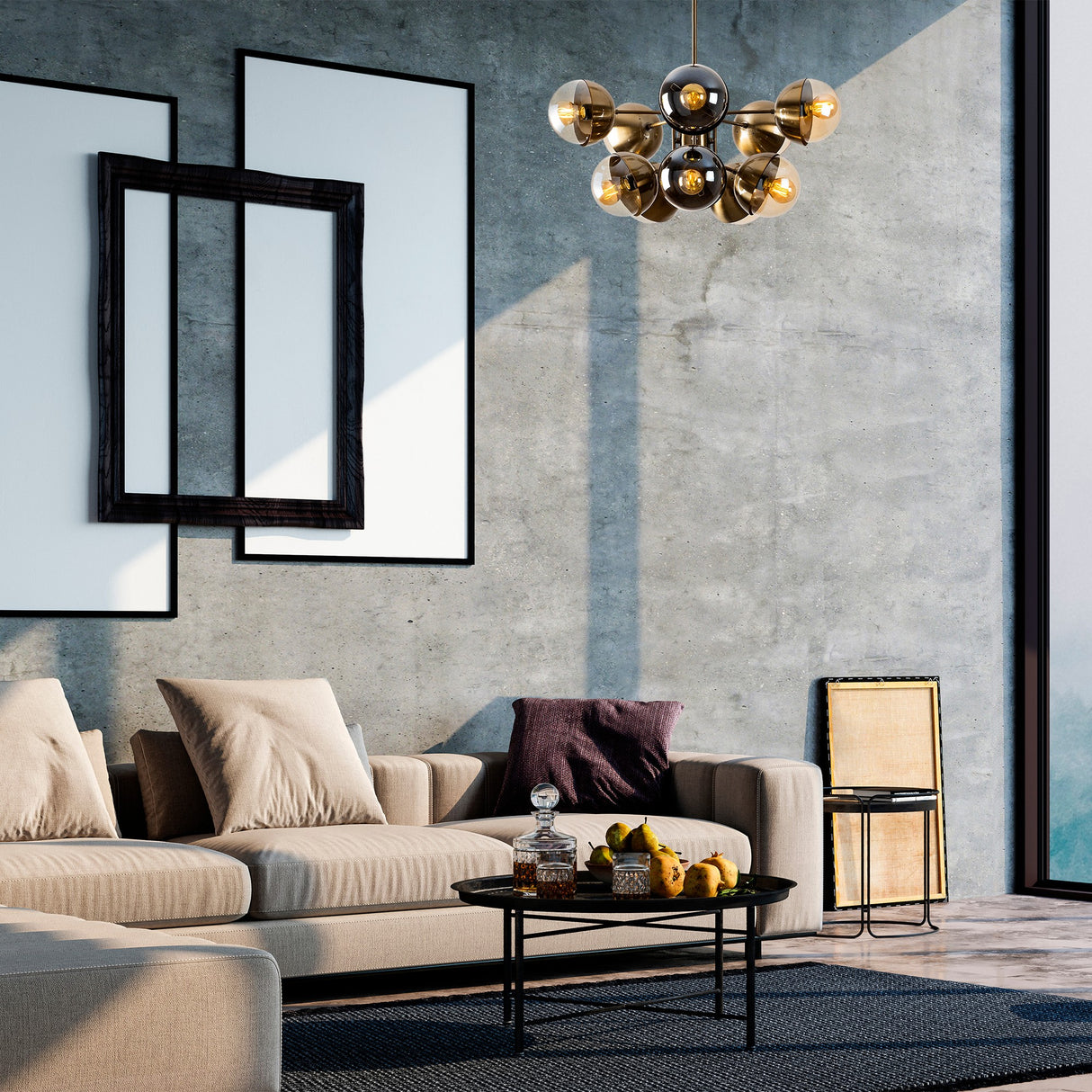 Hängelampe bronzefarbenes Glas Carina