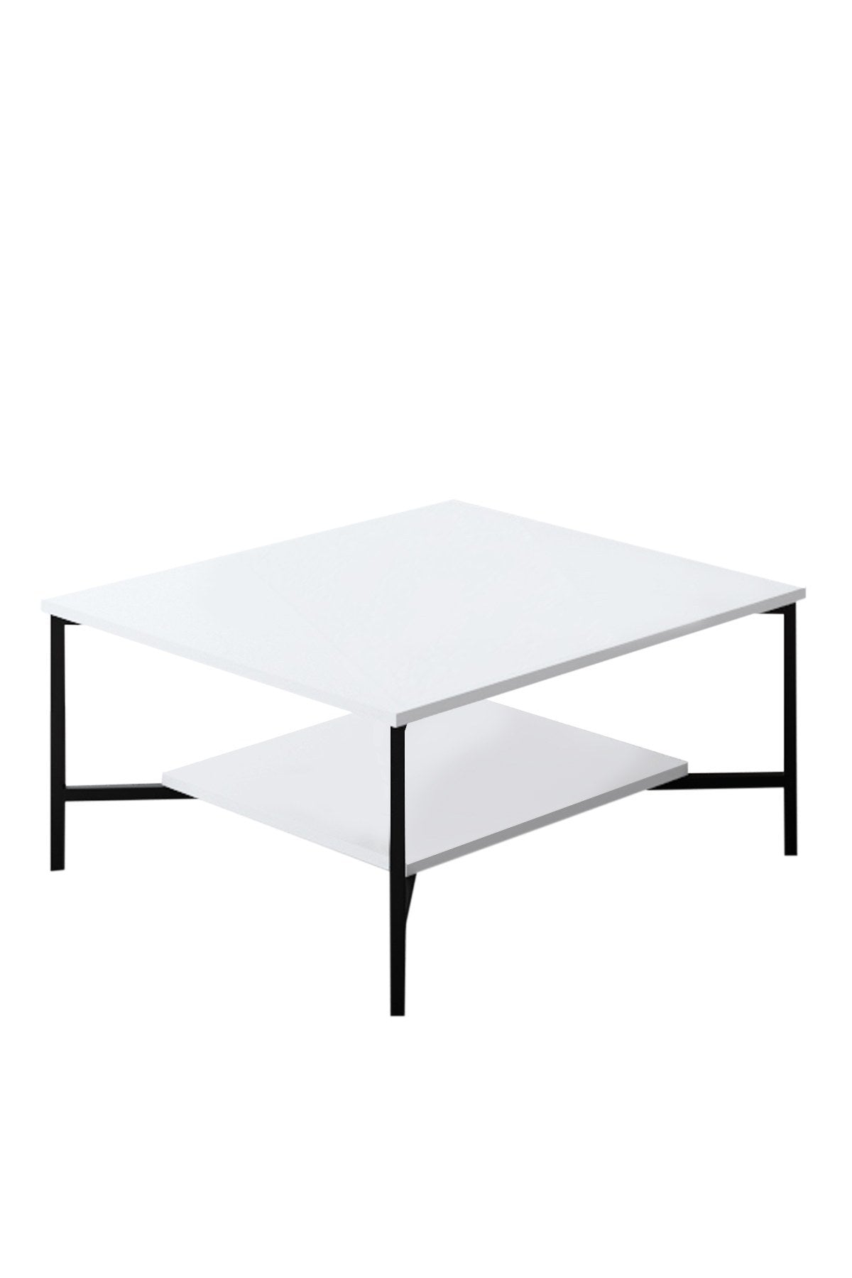 Möbelset Weiß-Schwarz - Chrome Line - Couchtisch + TV-Schrank