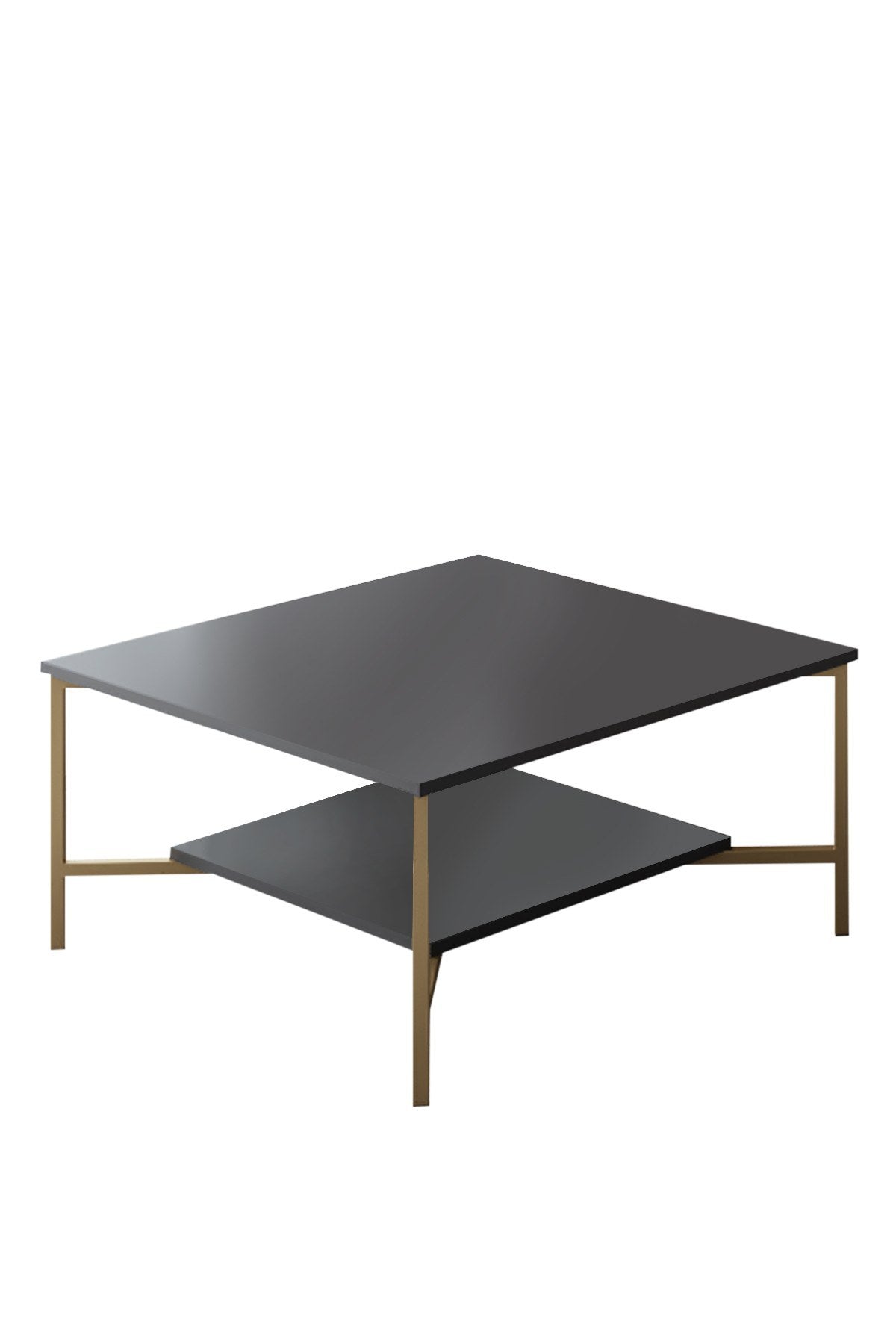 Meubelsets - Meubelset Antraciet - Goud - Gold Line - Salontafel + TV Meubel - Dimehouse