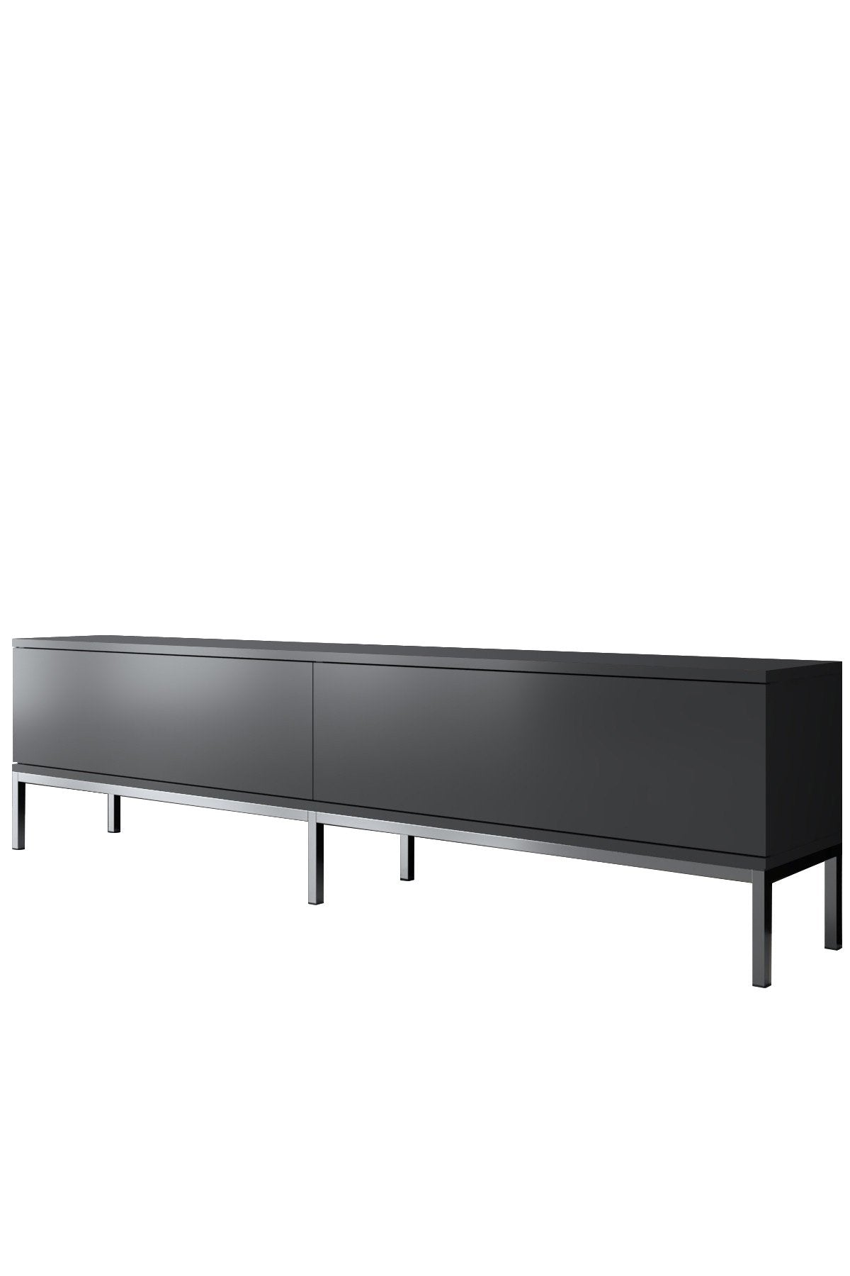Möbelset Anthrazit Lord - Couchtisch + TV-Schrank + Sideboard - Silberrahmen