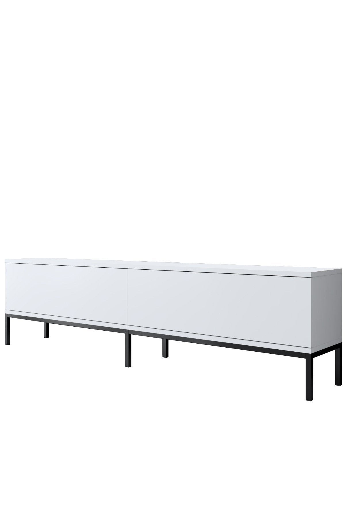Möbelset White Lord - Couchtisch + TV-Schrank + Sideboard - Schwarzer Rahmen