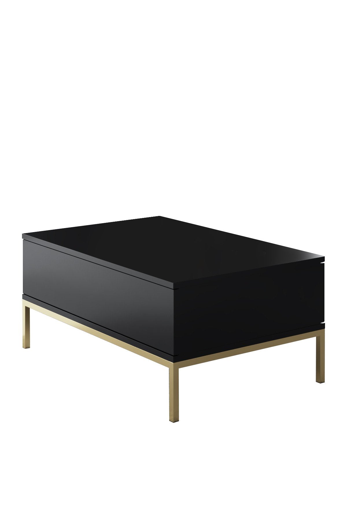 Möbelset Black Lord - Couchtisch + TV-Schrank + Sideboard - Goldener Rahmen