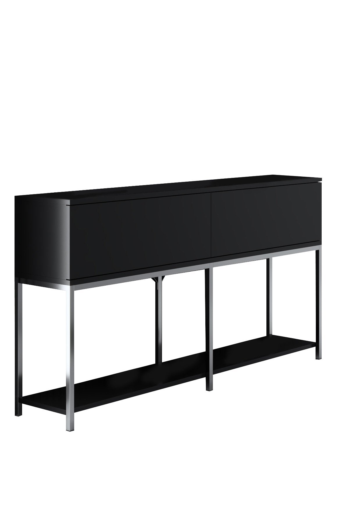 Möbelset Black Lord - Couchtisch + TV-Schrank + Sideboard - Silberrahmen