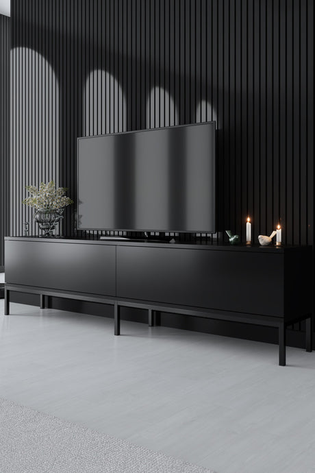 Möbelset Black Lord - Couchtisch + TV-Schrank + Sideboard - Schwarzer Rahmen