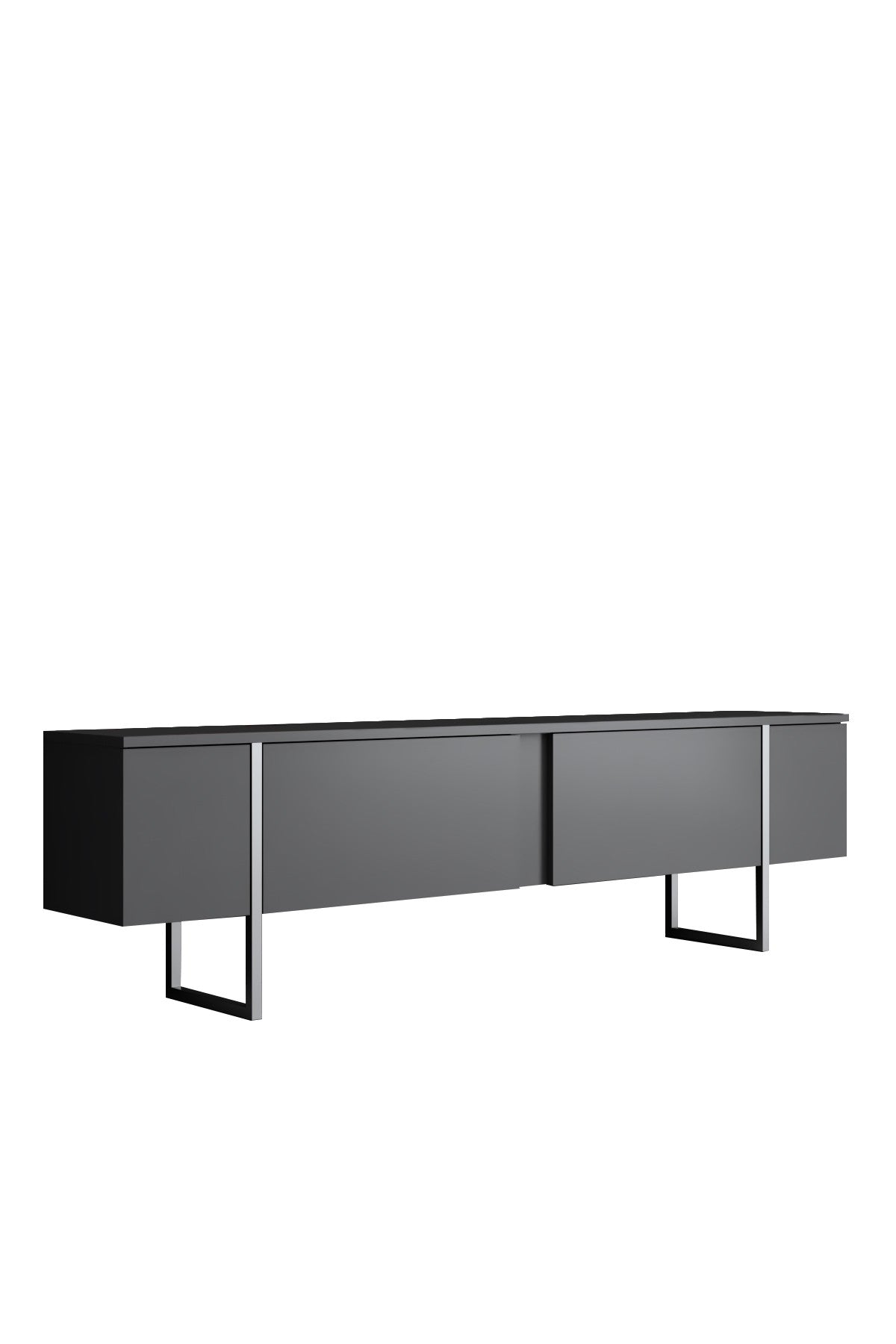 TV-Schrank Anthrazit Luxus 180x50x30 - Silberner Rahmen