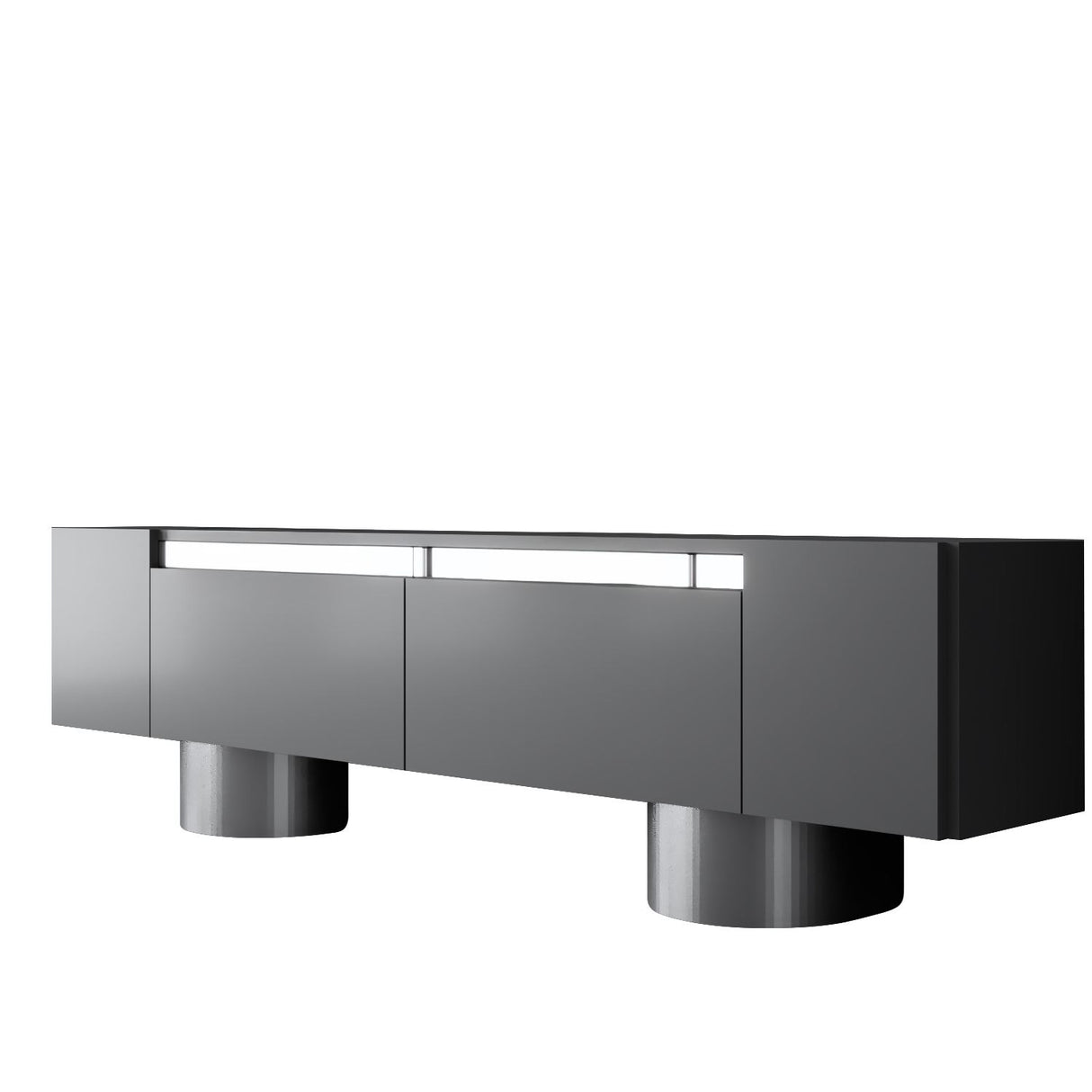 TV-Schrank Anthrazit Bohem 180x50x30 - Silberner Rahmen