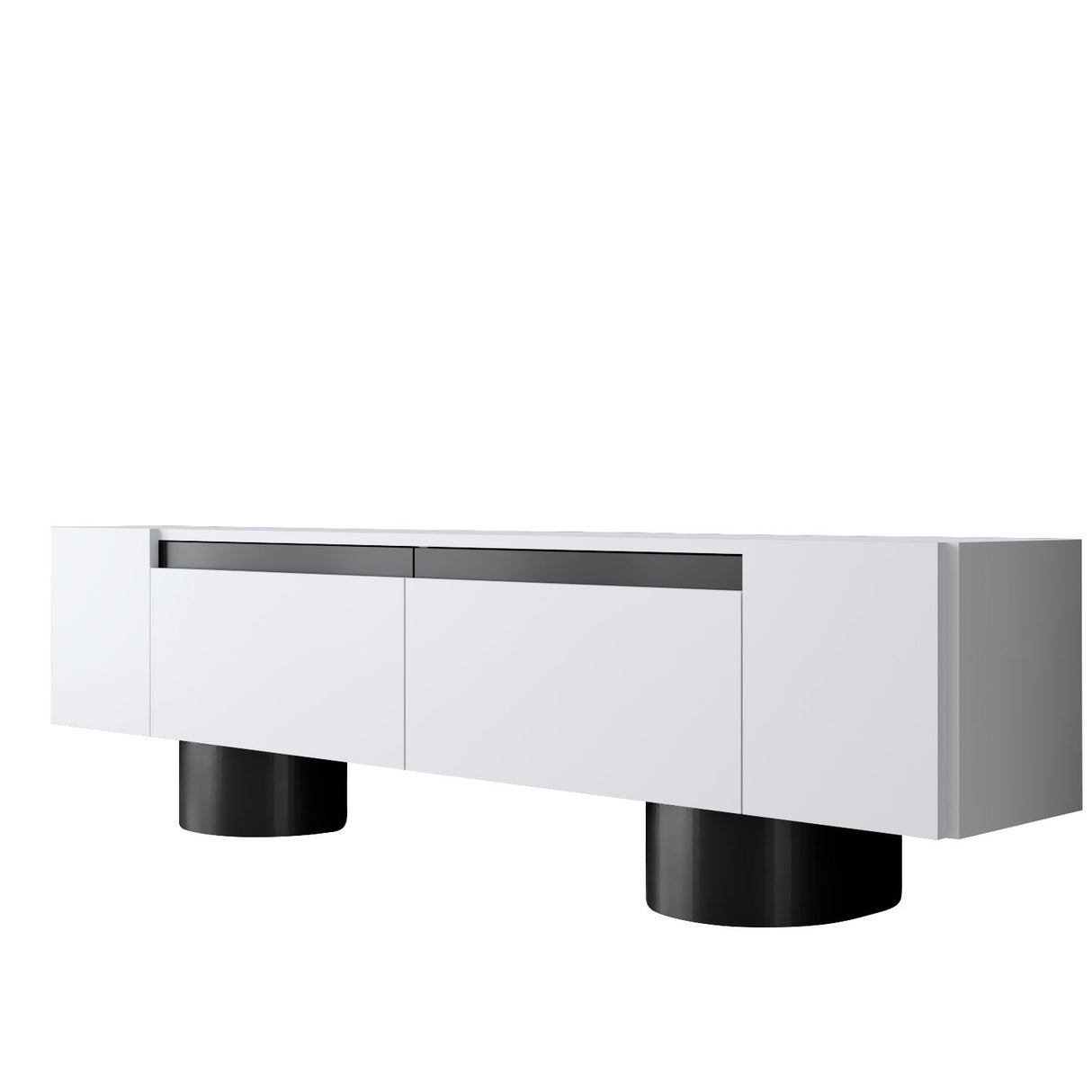 TV-Schrank Weiß Bohemia 180x50x30 - Schwarzer Rahmen