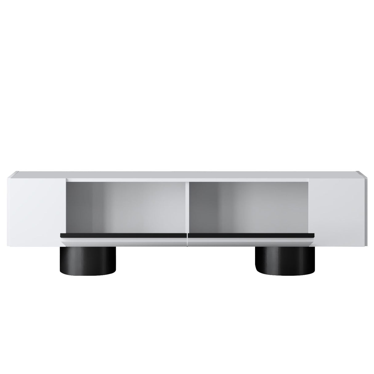 TV-Schrank Weiß Bohemia 180x50x30 - Schwarzer Rahmen