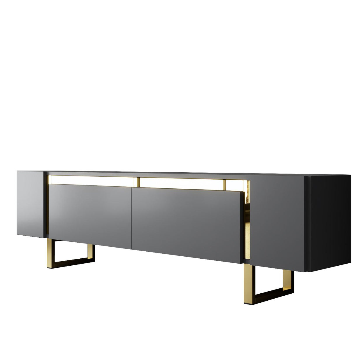 TV-Schrank Anthrazit Yildiz 180x50x30 - Goldener Rahmen