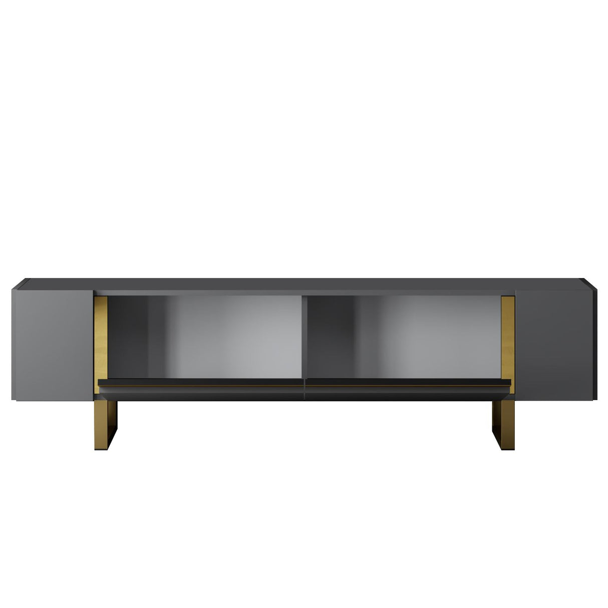 TV-Schrank Anthrazit Yildiz 180x50x30 - Goldener Rahmen