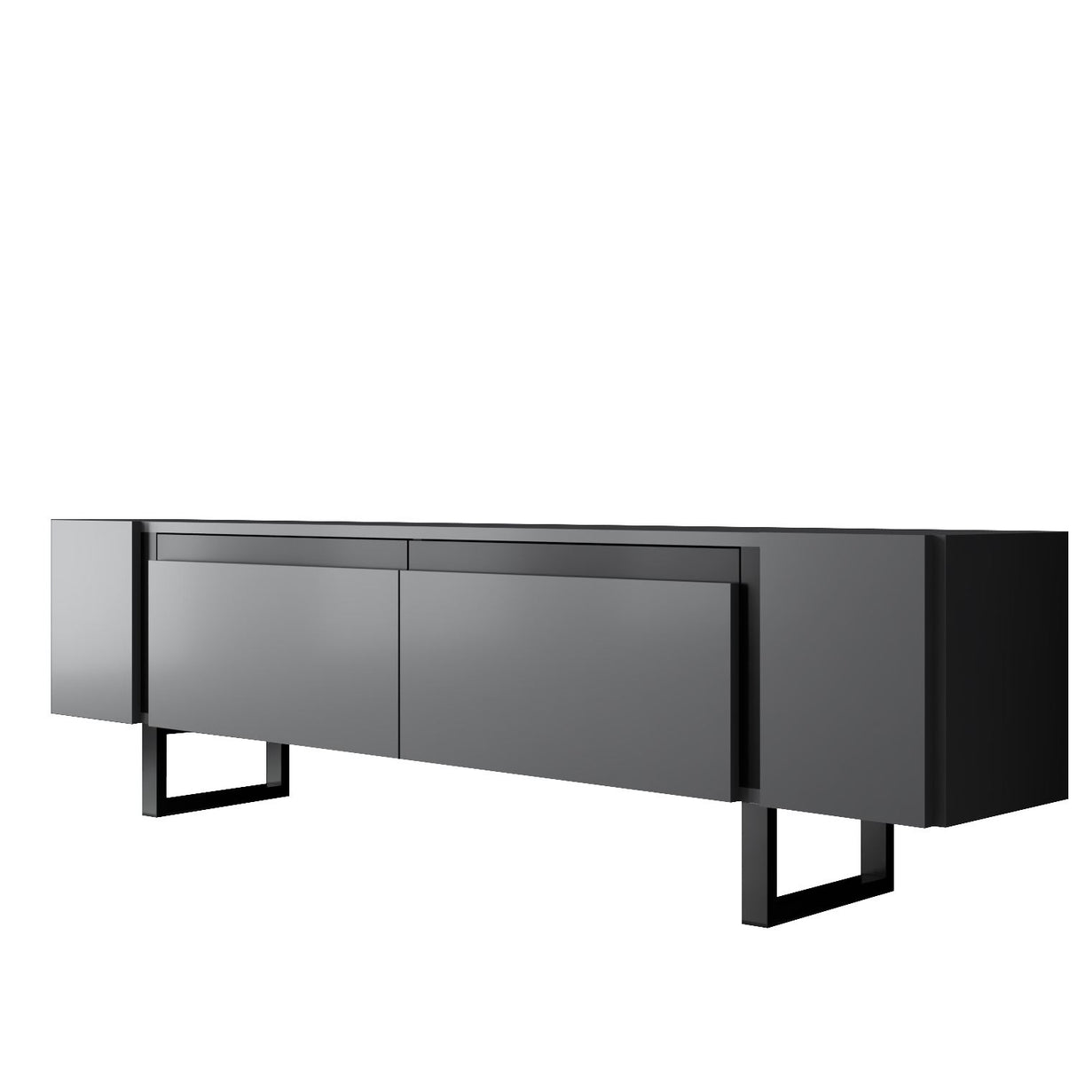 TV-Schrank Anthrazit Yildiz 180x50x30 - Schwarzer Rahmen