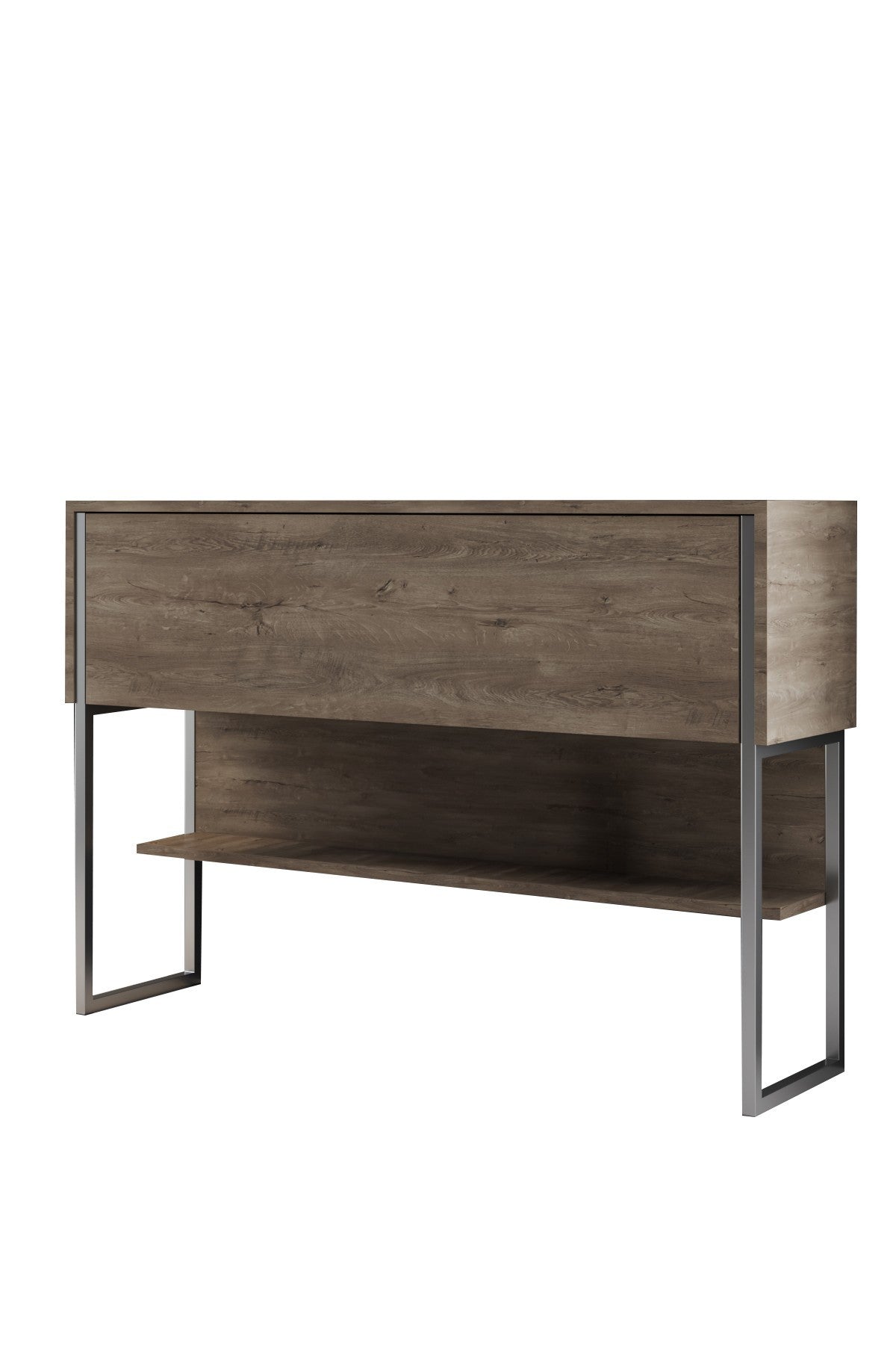 Modernes Sideboard Walnuss Luxus 120x80x30 - Silberrahmen - Ein Fach