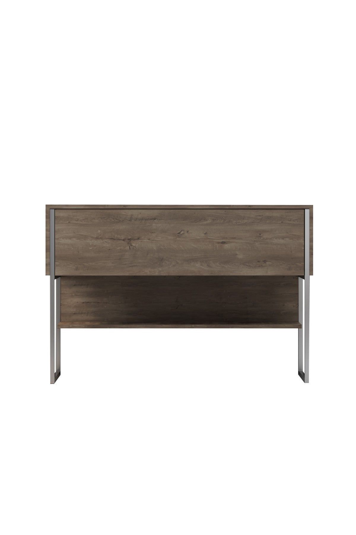 Modernes Sideboard Walnuss Luxus 120x80x30 - Silberrahmen - Ein Fach