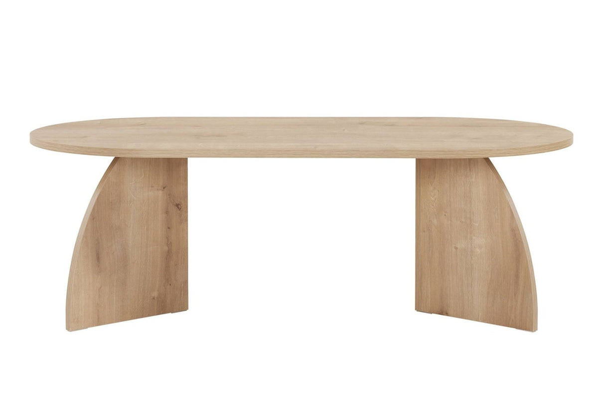 Melina Couchtisch oval in Saphir-Eiche-Optik Melaminbeschichtetes Holz