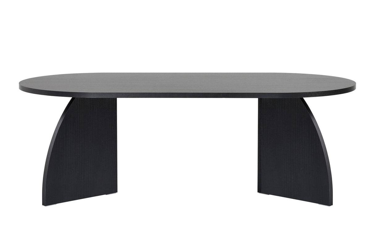 Melina Couchtisch oval aus Holz schwarz 120 cm Melaminbeschichteter Holzverbundstoff
