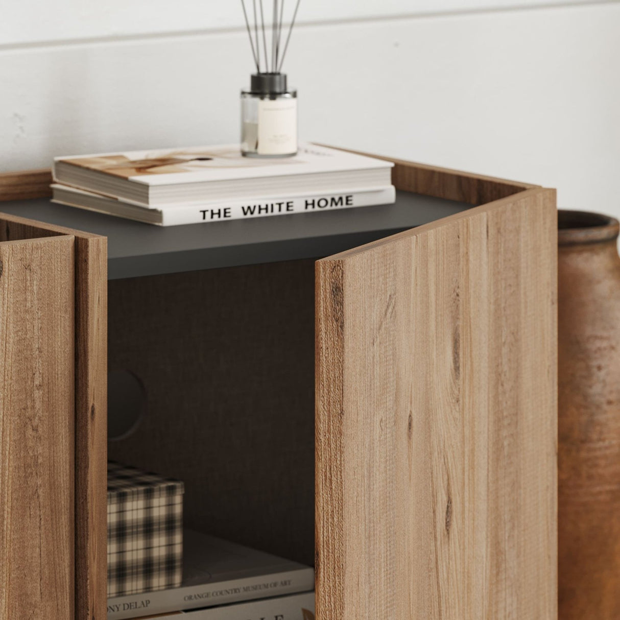 Lowen tv-meubel in eikenlook 180 cm Atlantic Pine en antraciet Gemelamineerd hout