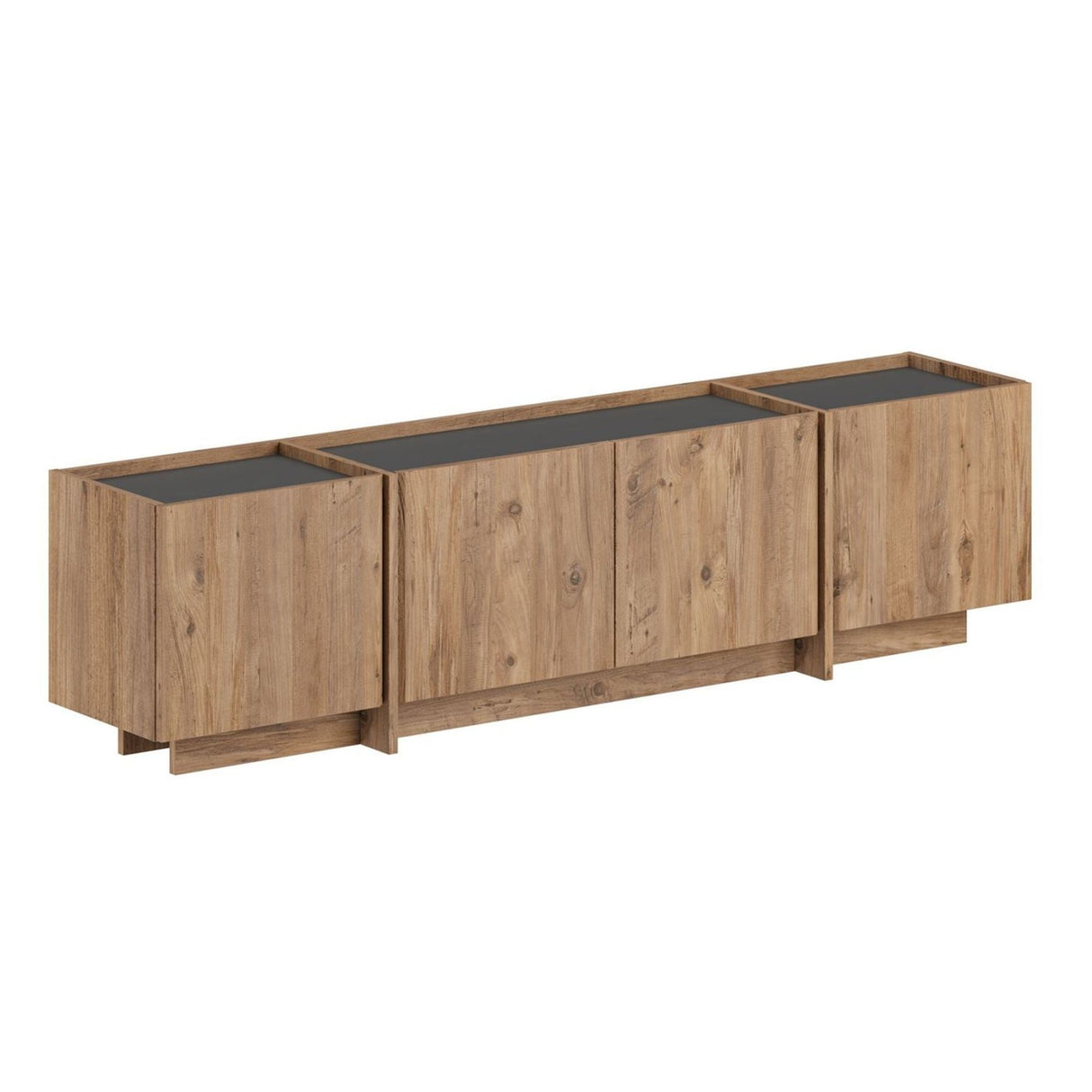 Lowen tv-meubel in eikenlook 180 cm Atlantic Pine en antraciet Gemelamineerd hout