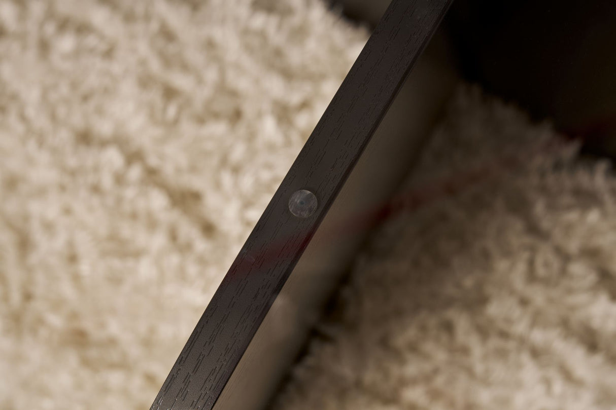 Runder Couchtisch Aris aus schwarzem Melamin und transparentem Glas, 75 cm