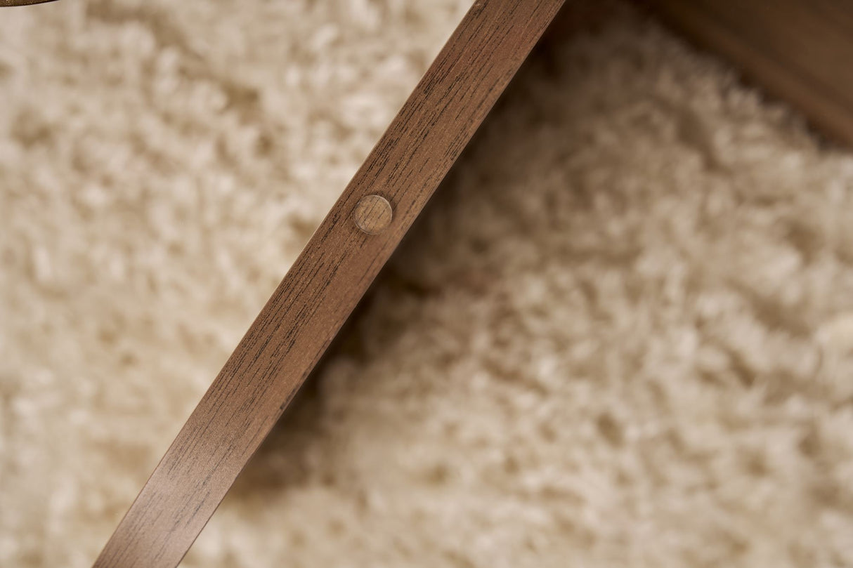 Runde Glas-Couchtisch Aris - Walnuss-Melamin-Untergestell