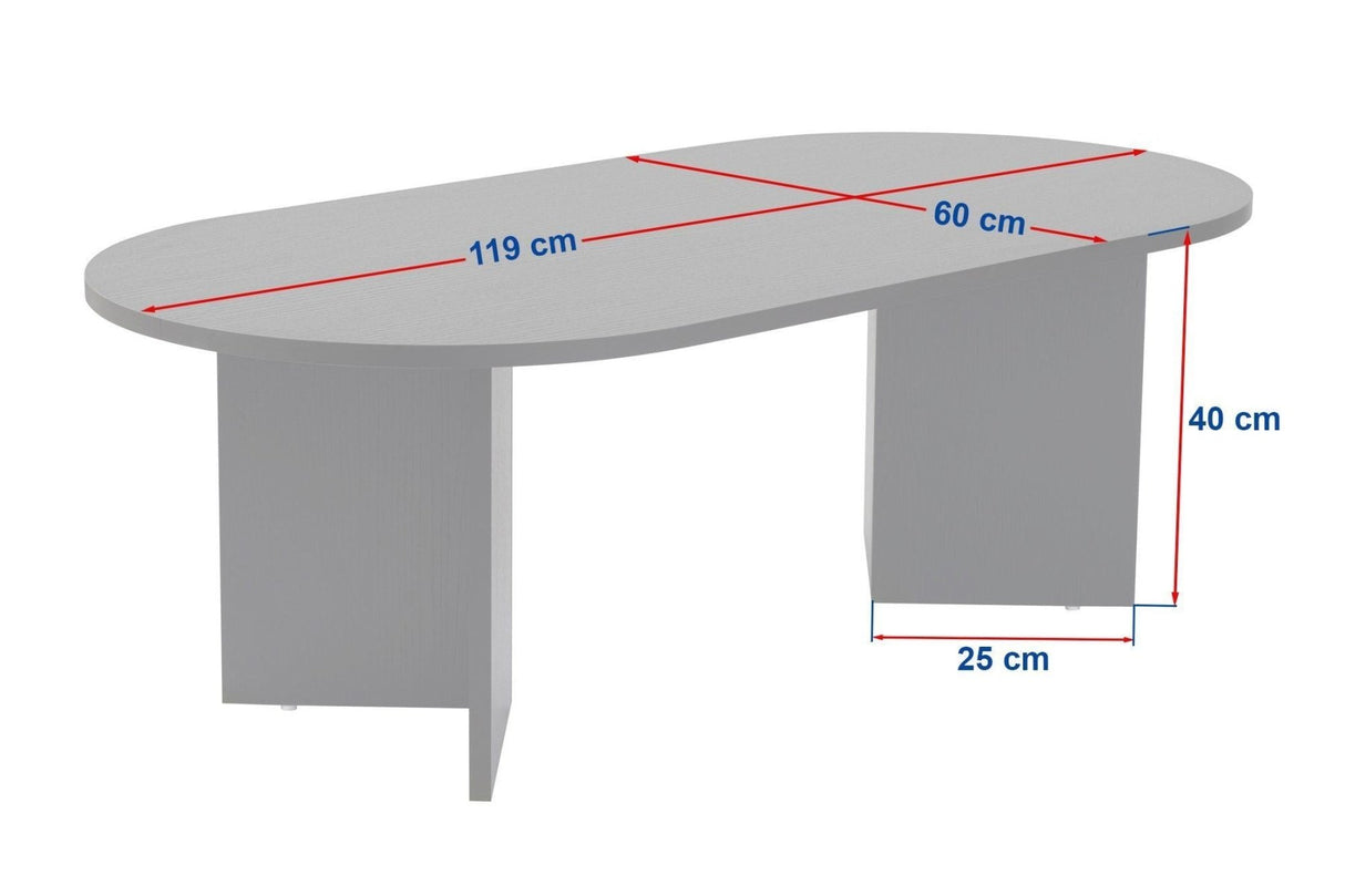 Couchtisch Eiche Melamin Bogenform Koda 119x60 cm