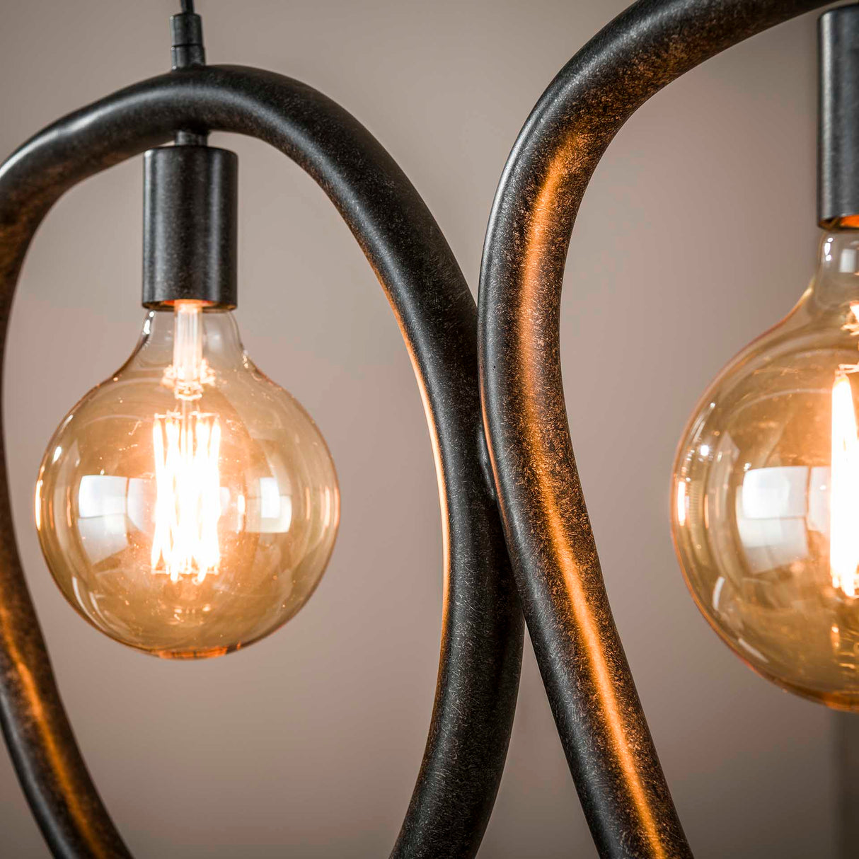 Hängelampe Nova 4-flammig Schwarz Metall 140 cm