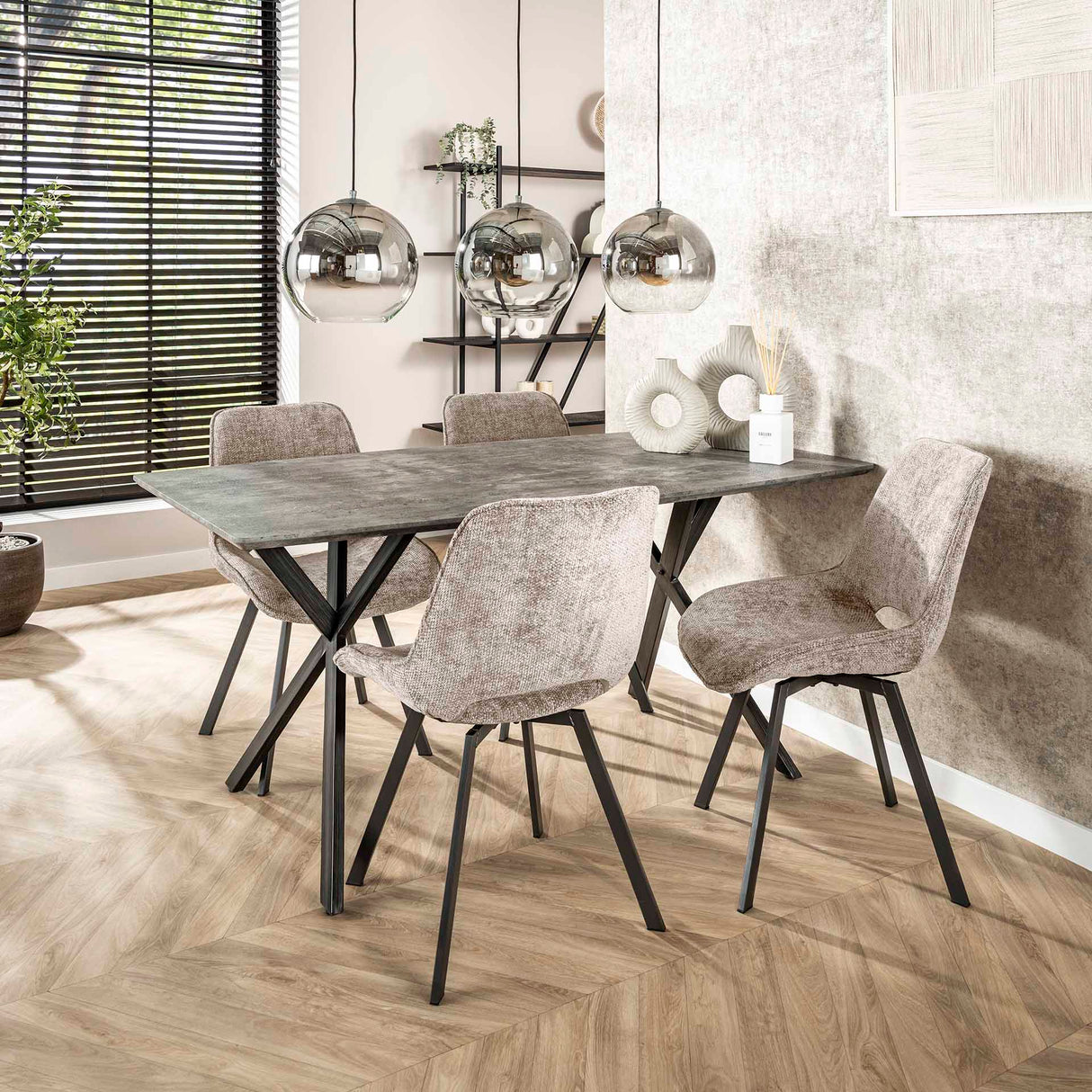 Glas Hängeleuchte Juliette 3-flammig rauchiges Glas