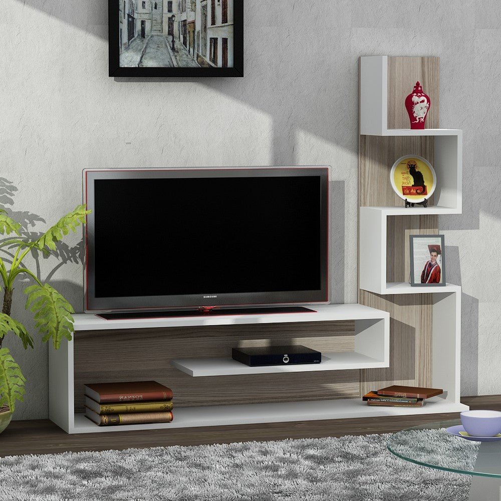 TV-Möbel Set Metehan White Cordoba Melamin 120x33.1x cm