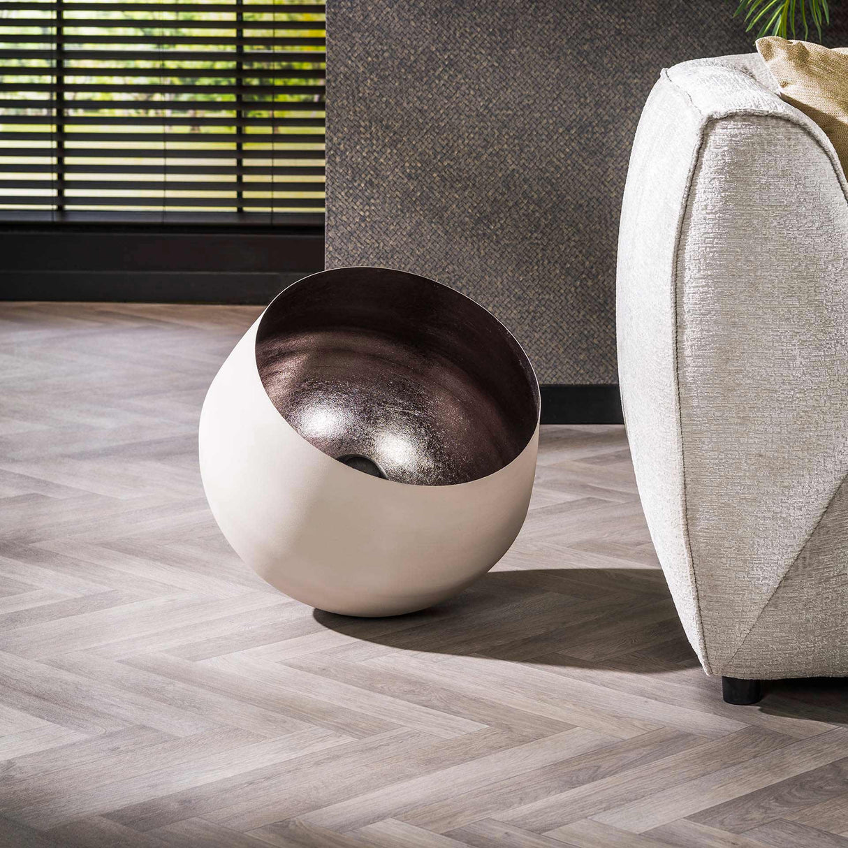 Industrietischlampe Basel Naturel Grau Ø50