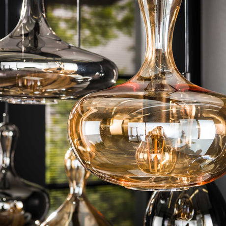 Moderne Hängelampe Glas Gestuft Lessy 7-Licht Artic