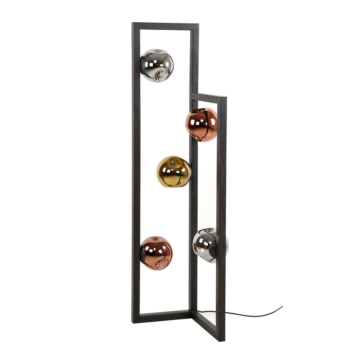 Industrielle Stehlampe Ada 5-flammig Buntglas Ecke