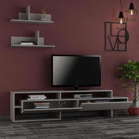 TV -Möbel Set Gara Mokka Melamin 180x42x32 cm