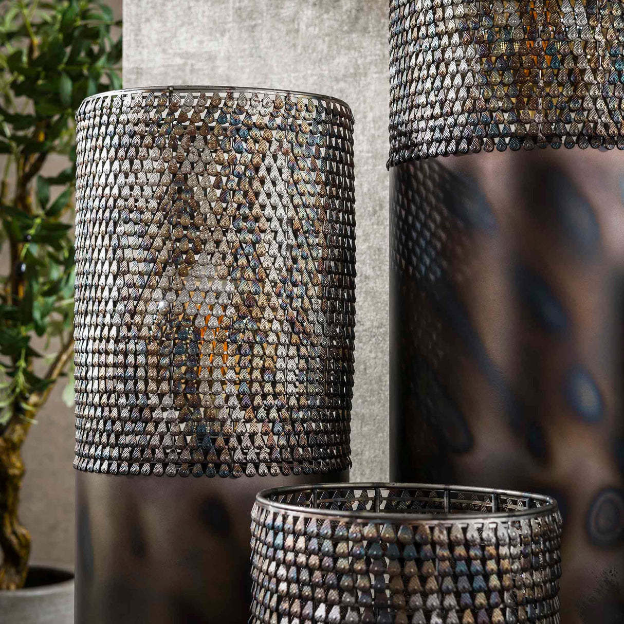 Stehlampe Zylinder Brick 120 cm schwarz braun