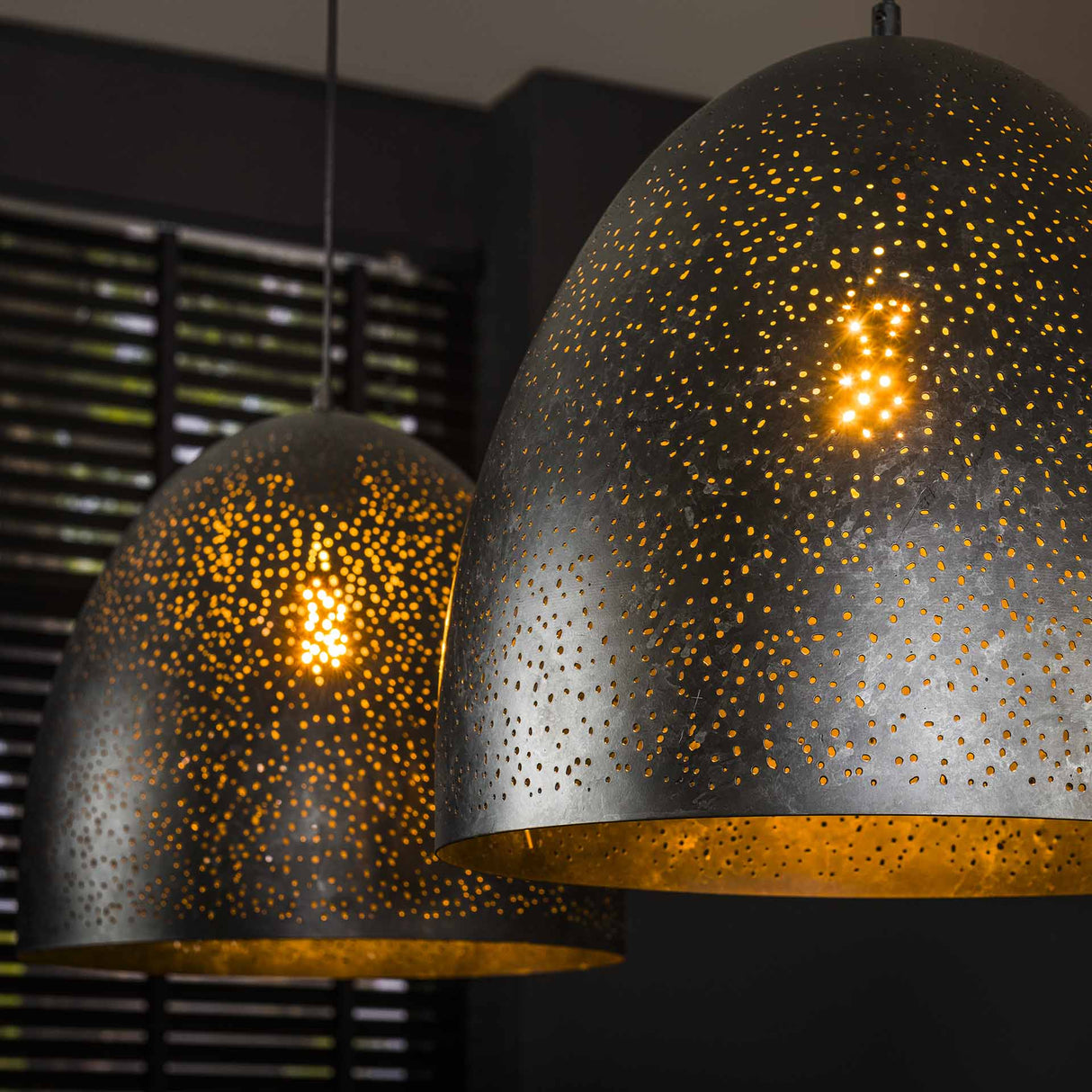 Industrielle Hängelampe Kylian 2-flammig Metall Schwarz