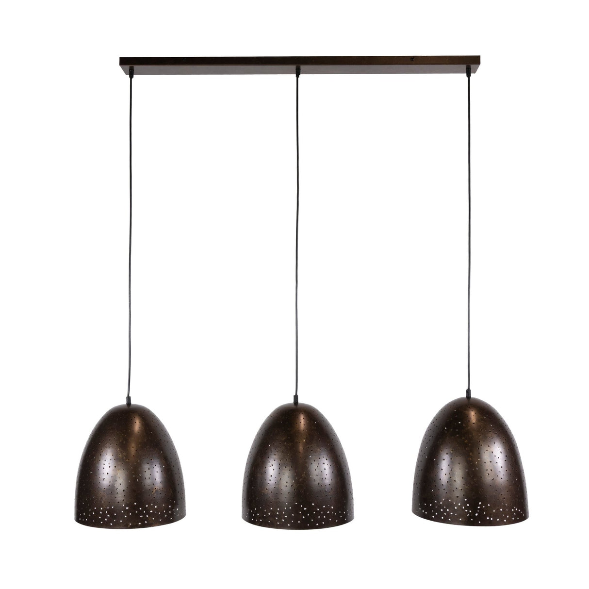 Industriell Hängelampe Kylian 3-Licht Metallbraun