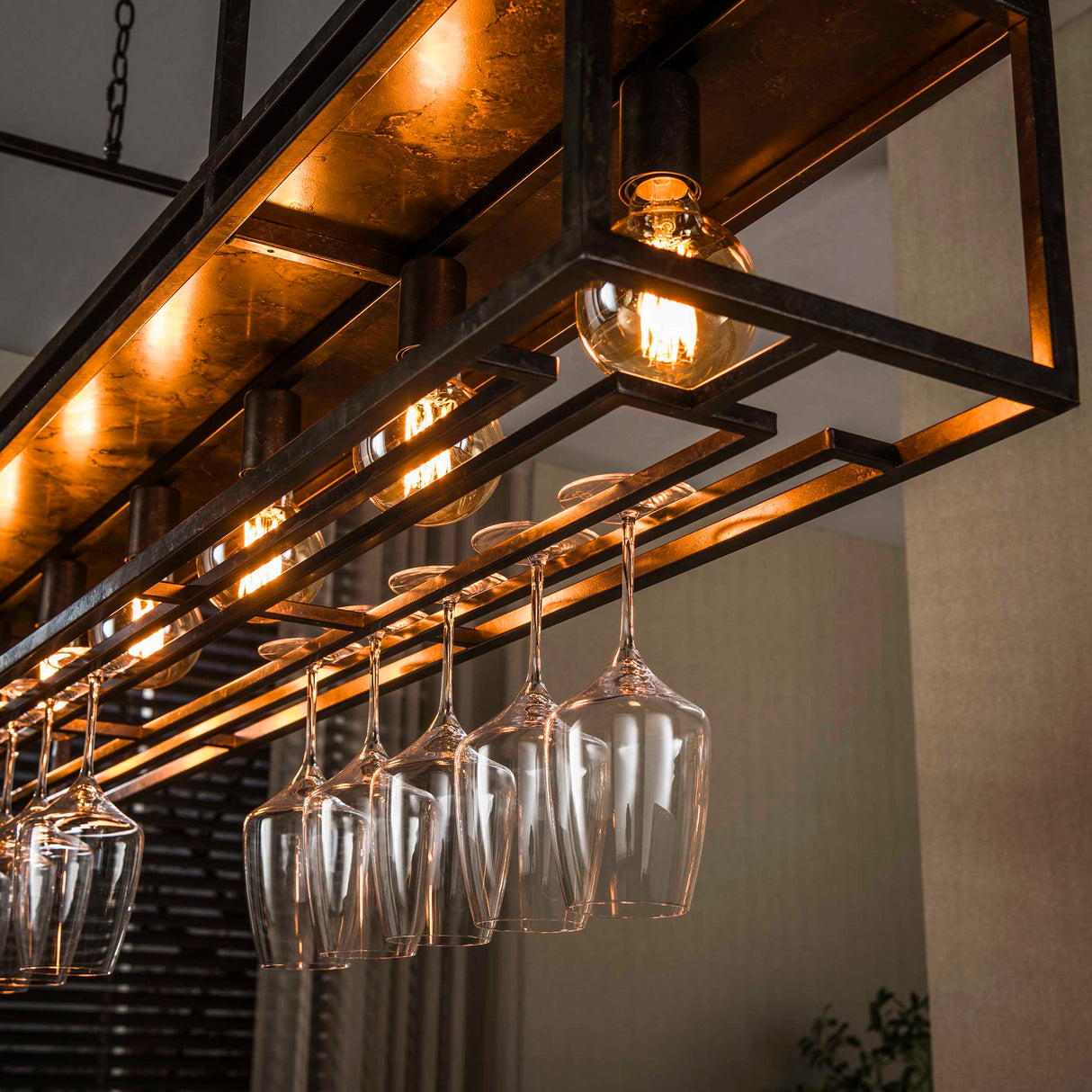 Pendellampe Eloisa 6-flammig Metall schwarz