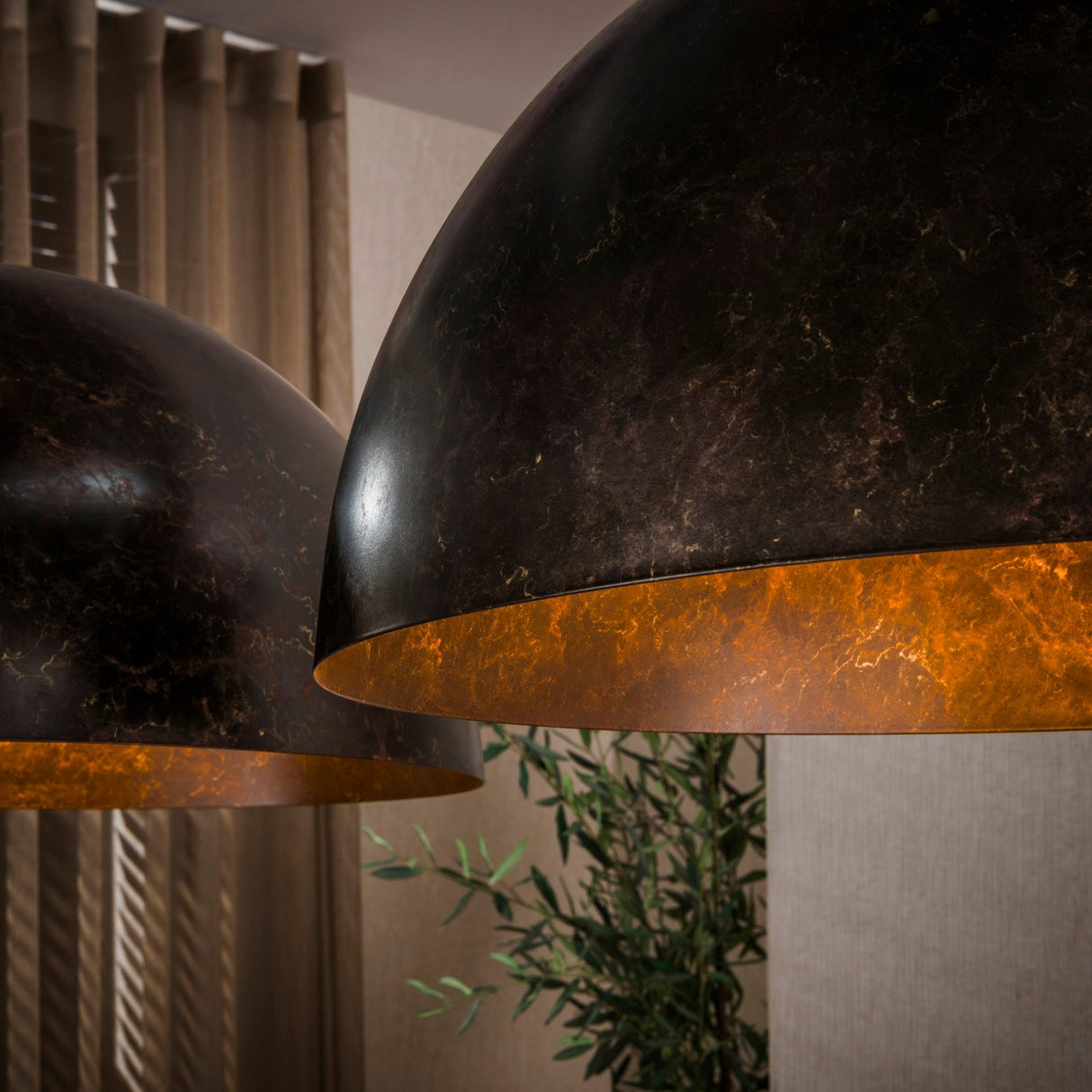 Industriële hanglamp Dacia 2-lichts Bruin Rond 2xØ60 cm